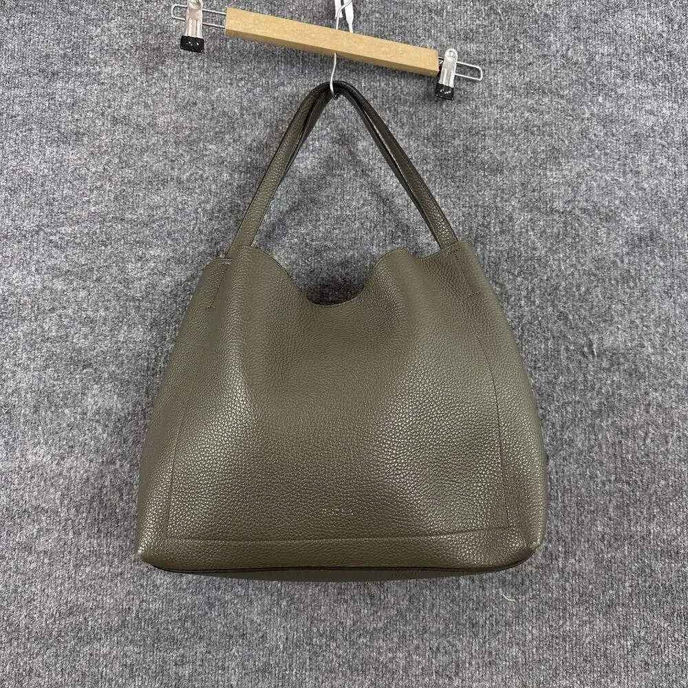 Furla Primula Hobo Bag Pebbled Leather Shoulder Tote Green Luxury Chic Office